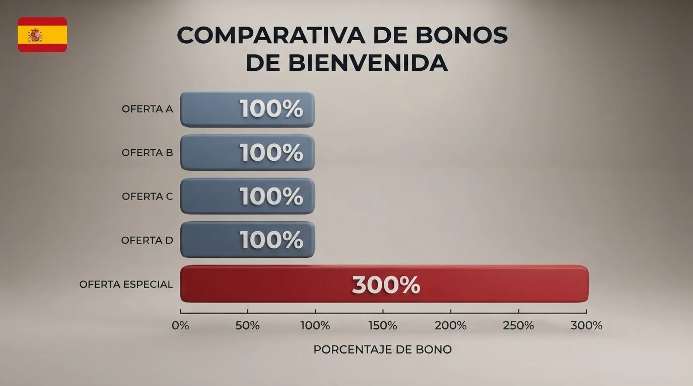 Tabla comparativa con los logotipos de operadores con licencia DGOJ y sus condiciones de bono de bienvenida