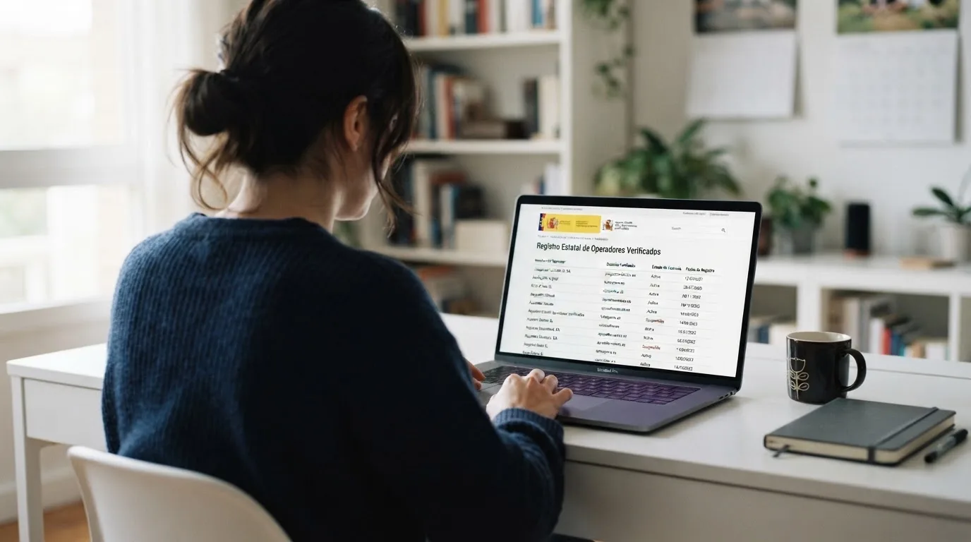 Sello y número de licencia DGOJ visibles en el pie de página de un casino online español, junto al dominio .es