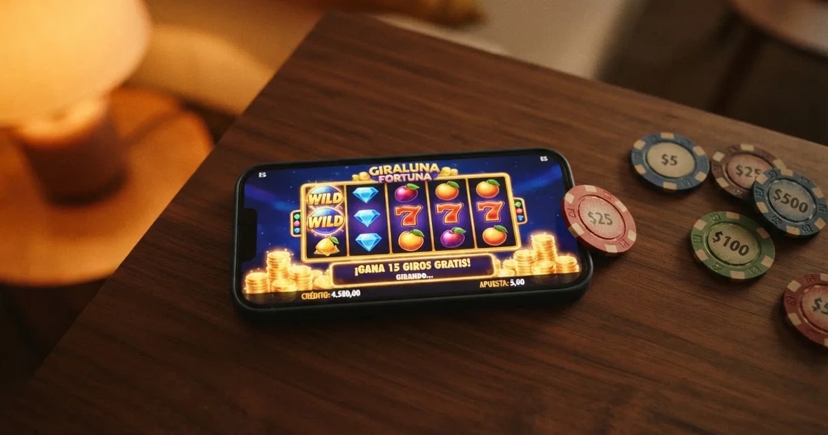 Comparativa de casinos online con giros gratis sin depósito en una pantalla con fichas y tragaperras